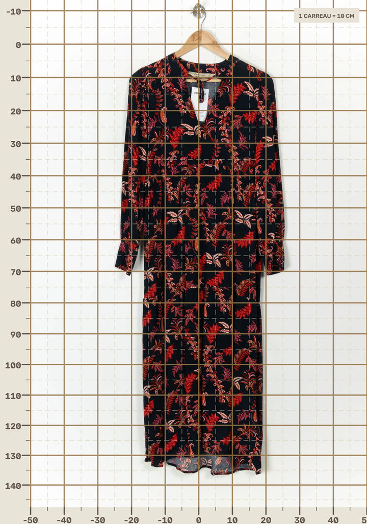 Robe Longue Noire et Rouge - Taille M/38 de la marque La Fée Maraboutée | PARAD120158 - Vendu par Paradigme - Image 4