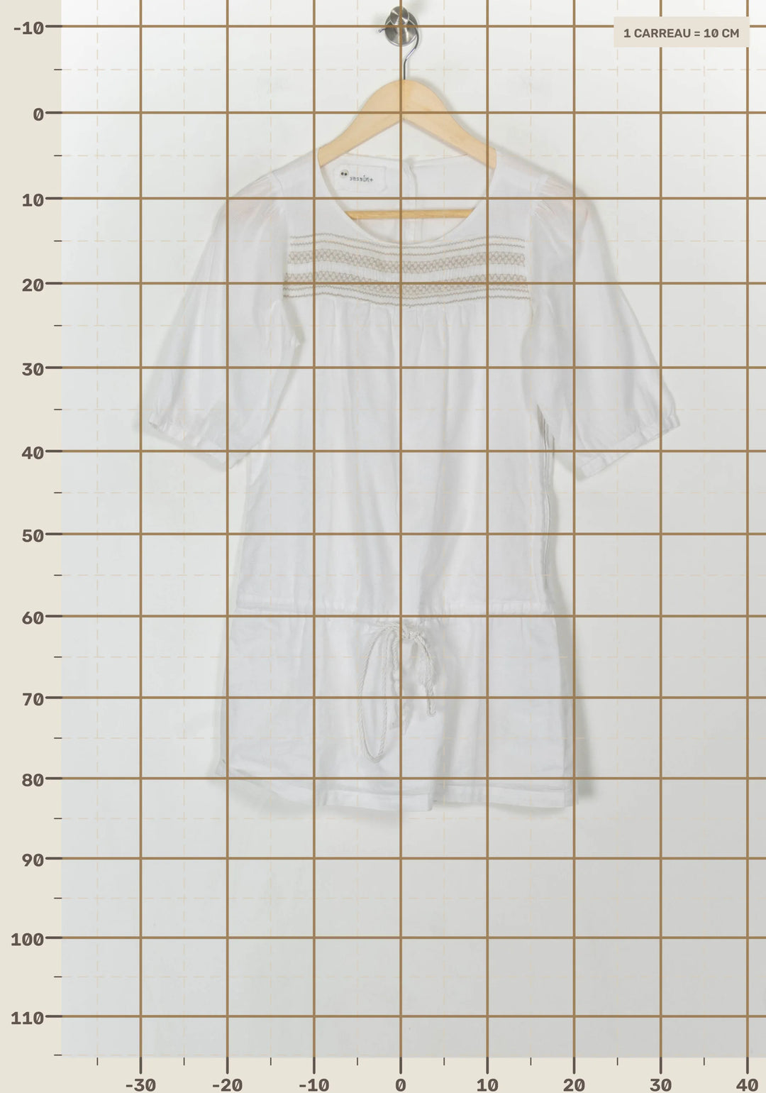 Robe Courte Blanche et Beige - Taille M/38 de la marque Sessùn | PARAD120163 - Vendu par Paradigme - Image 4