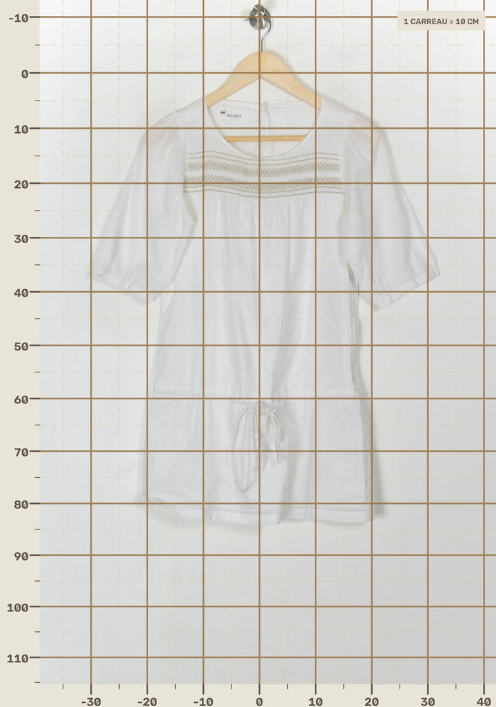 Robe Courte Blanche et Beige - Taille M/38 de la marque Sessùn | PARAD120163 - Vendu par Paradigme - Image 4