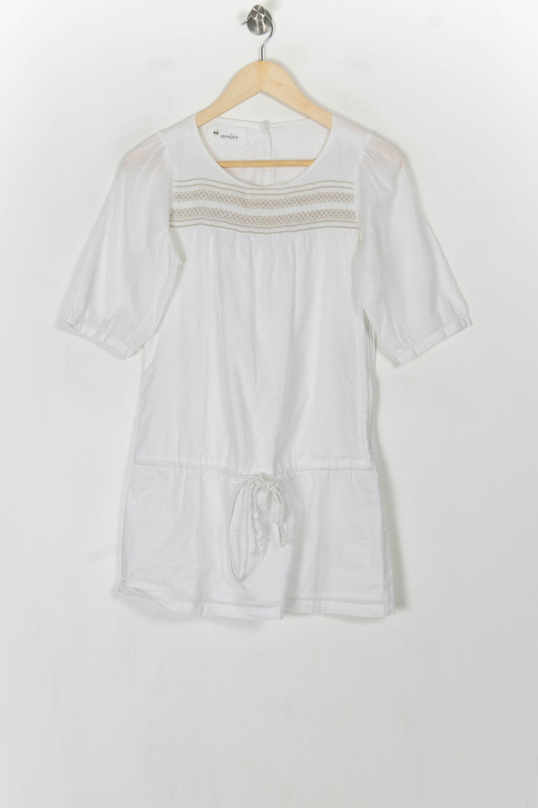 Robe Courte Blanche et Beige - Taille M/38 de la marque Sessùn | PARAD120163 - Vendu par Paradigme - Image 2