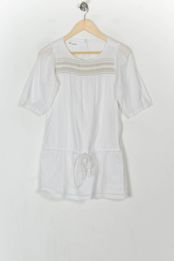 Robe Courte Blanche et Beige - Taille M/38 de la marque Sessùn | PARAD120163 - Vendu par Paradigme - Image 2