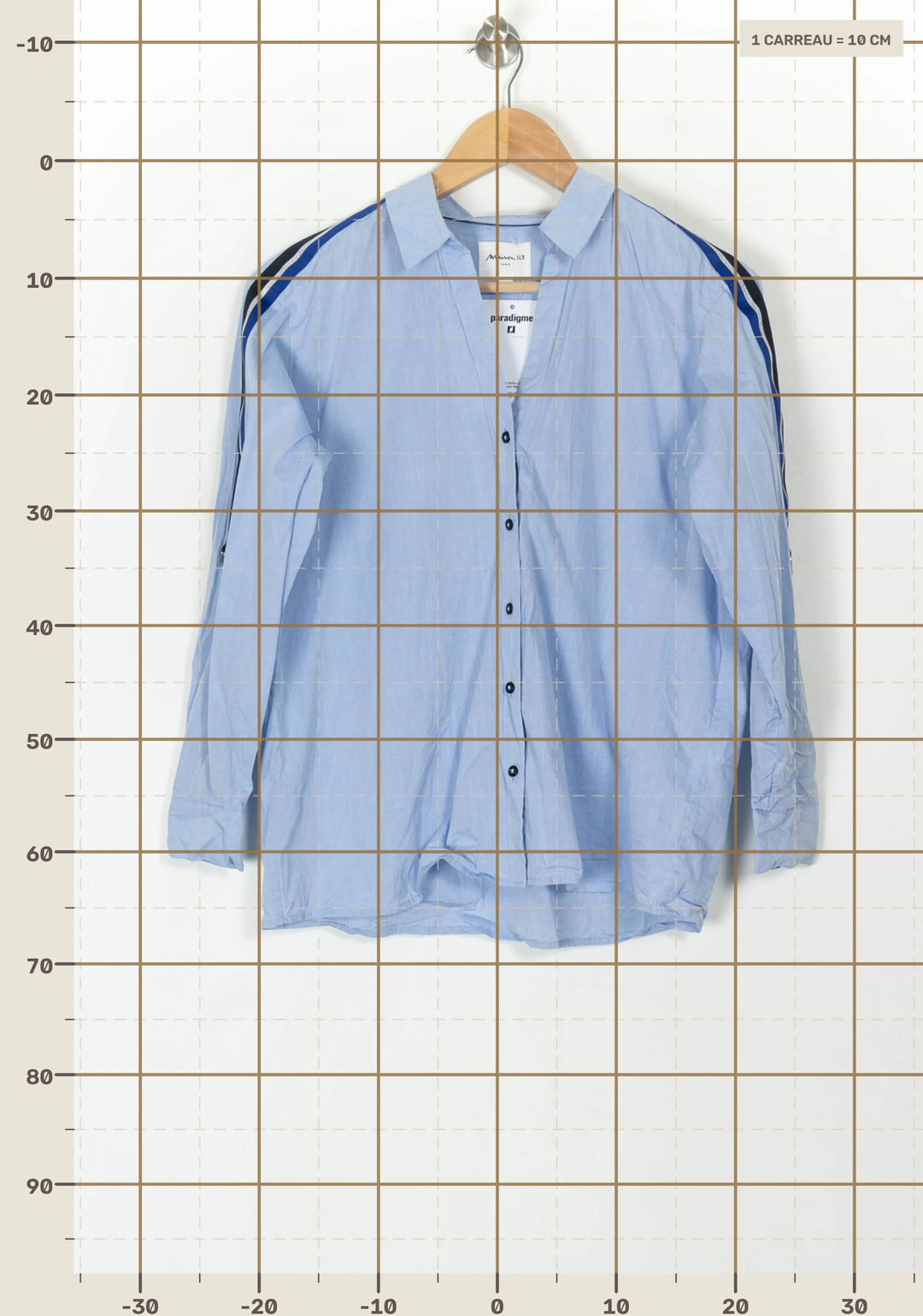 Chemise Bleue - Taille S/36 de la marque Maison 123 | PARAD120164 - Vendu par Paradigme - Image 4