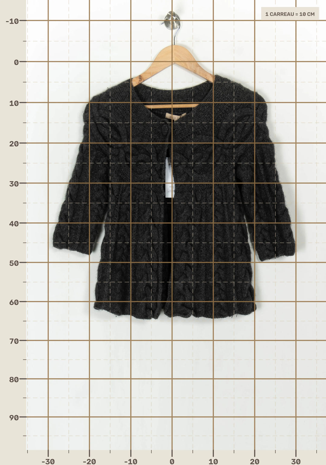 Cardigan Torsadé Gris - Taille S/36 de la marque Sandro | PARAD120166 - Vendu par Paradigme - Image 4