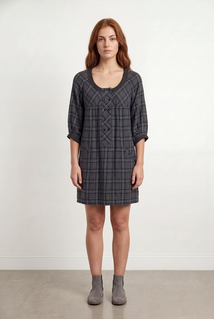 Robe Chemise Grise et Noire - Taille M/38 de la marque One Step | PARAD120167 - Vendu par Paradigme - Image 1