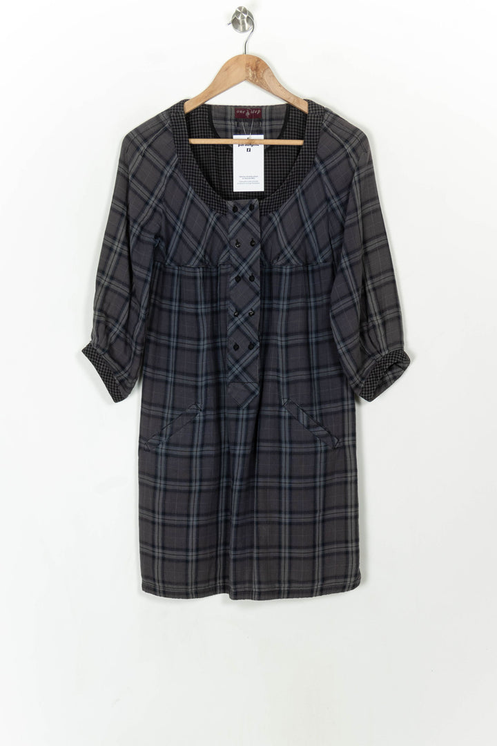 Robe Chemise Grise et Noire - Taille M/38 de la marque One Step | PARAD120167 - Vendu par Paradigme - Image 2