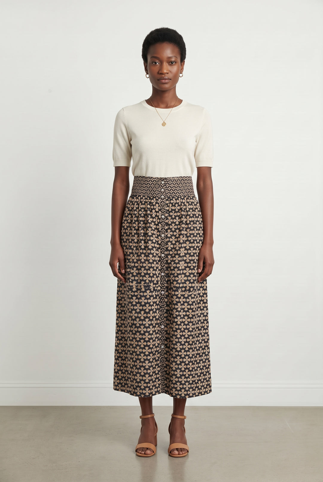 Jupe Longue Noire et Beige - Taille S/36 de la marque ba&amp;sh | PARAD120170 - Vendu par Paradigme - Image 1