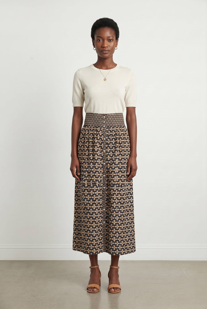 Jupe Longue Noire et Beige - Taille S/36 de la marque ba&amp;sh | PARAD120170 - Vendu par Paradigme - Image 1