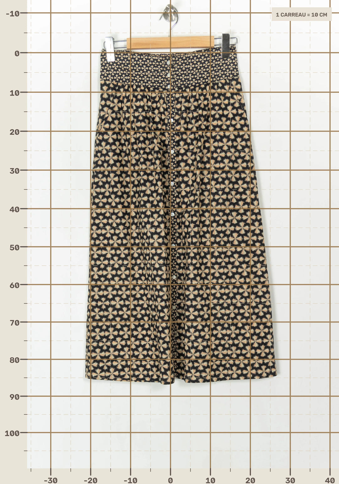 Jupe Longue Noire et Beige - Taille S/36 de la marque ba&amp;sh | PARAD120170 - Vendu par Paradigme - Image 4