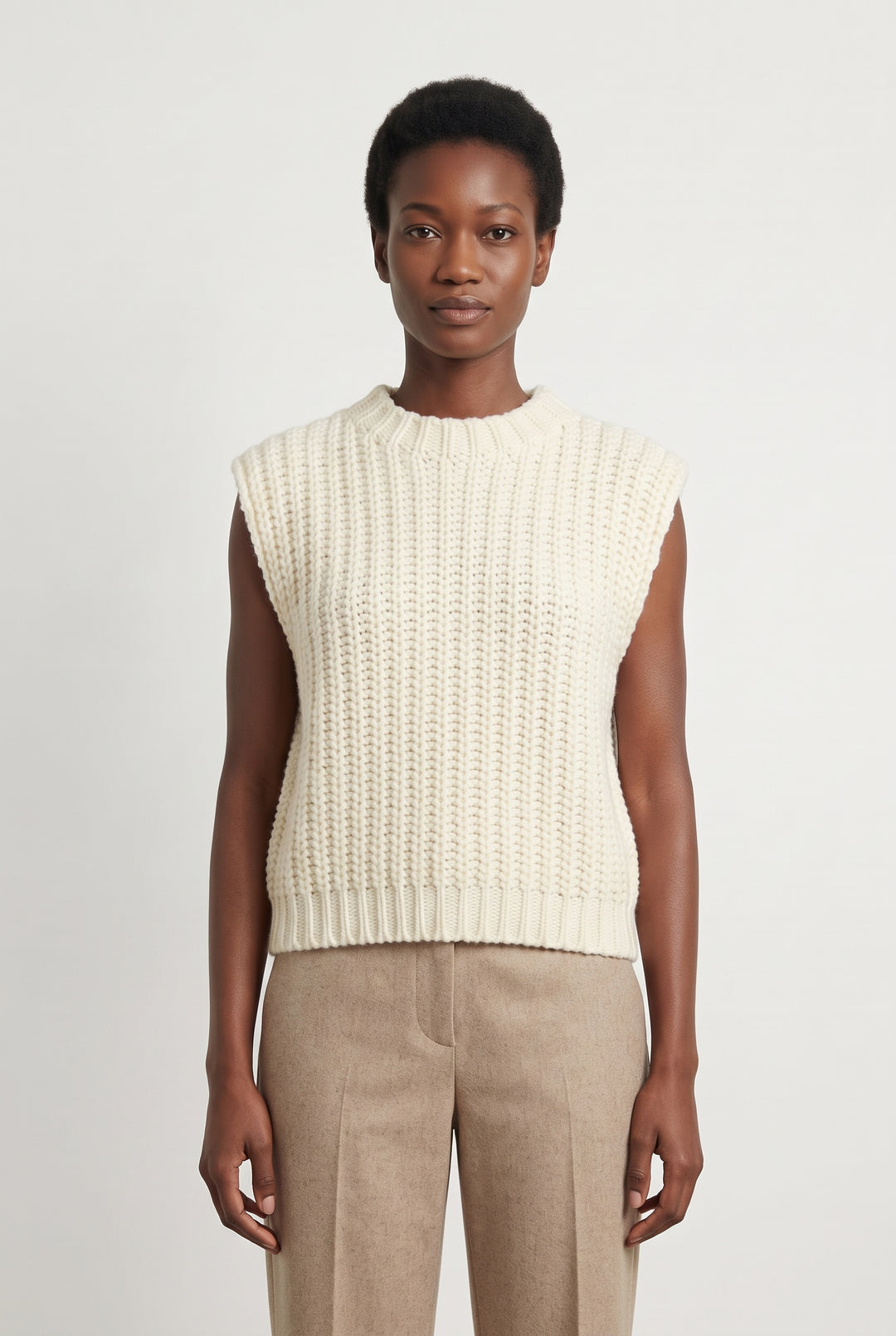 Pull Sans Manches Beige - Taille XS/34 de la marque Sessùn | PARAD120171 - Vendu par Paradigme - Image 1