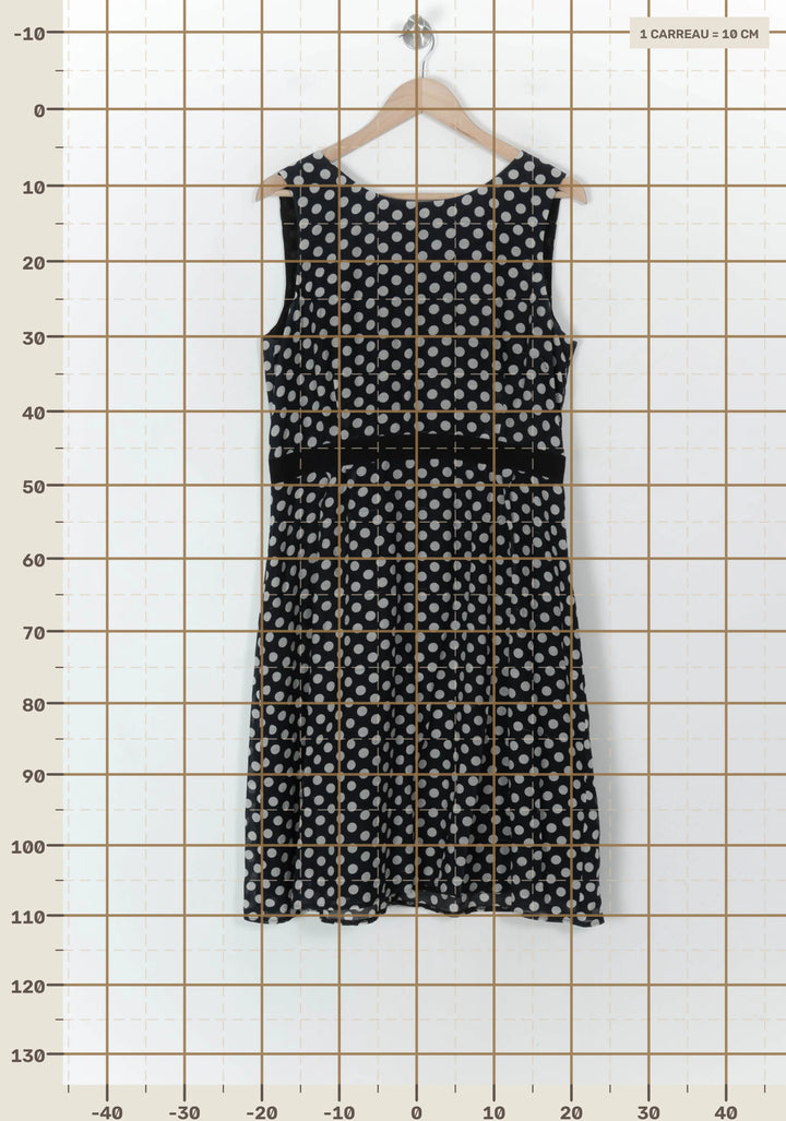 Robe Sans Manches Noire à Pois Blancs - Taille XXL/44 de la marque Maison 123 | PARAD120183 - Vendu par Paradigme - Image 4