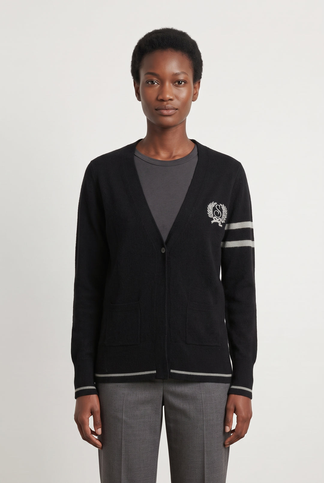 Cardigan Noir et Blanc - Taille M/38 de la marque Sandro | PARAD120190 - Vendu par Paradigme - Image 1