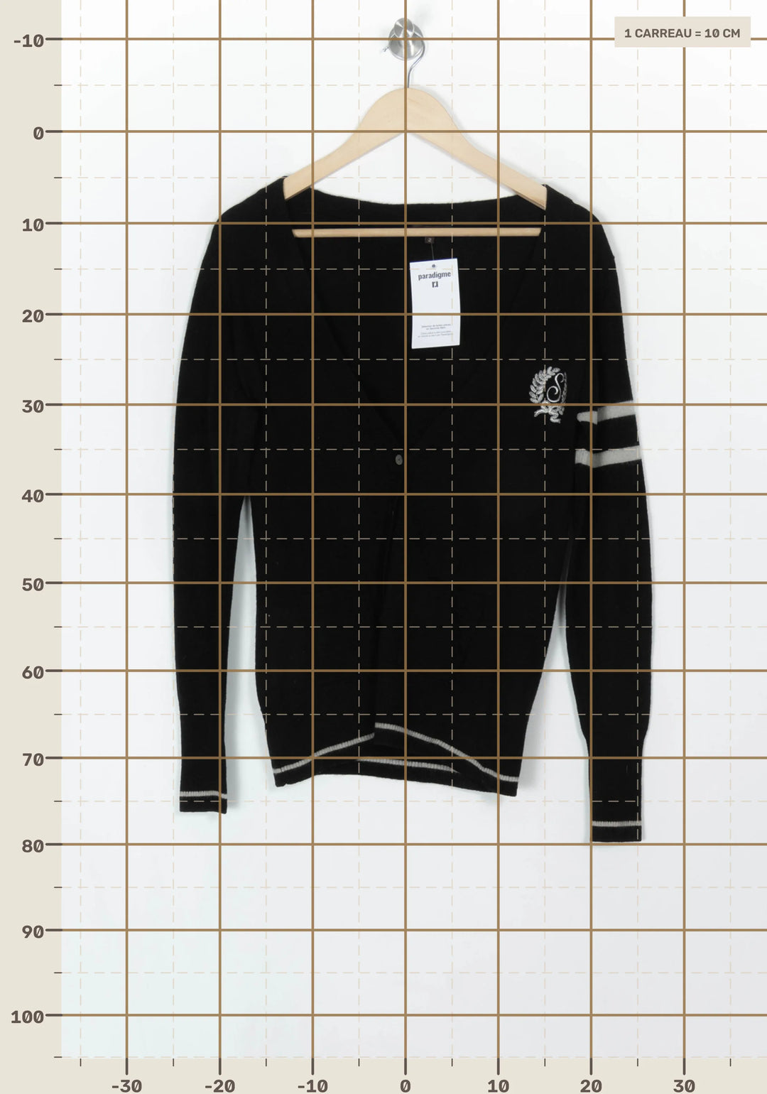 Cardigan Noir et Blanc - Taille M/38 de la marque Sandro | PARAD120190 - Vendu par Paradigme - Image 4