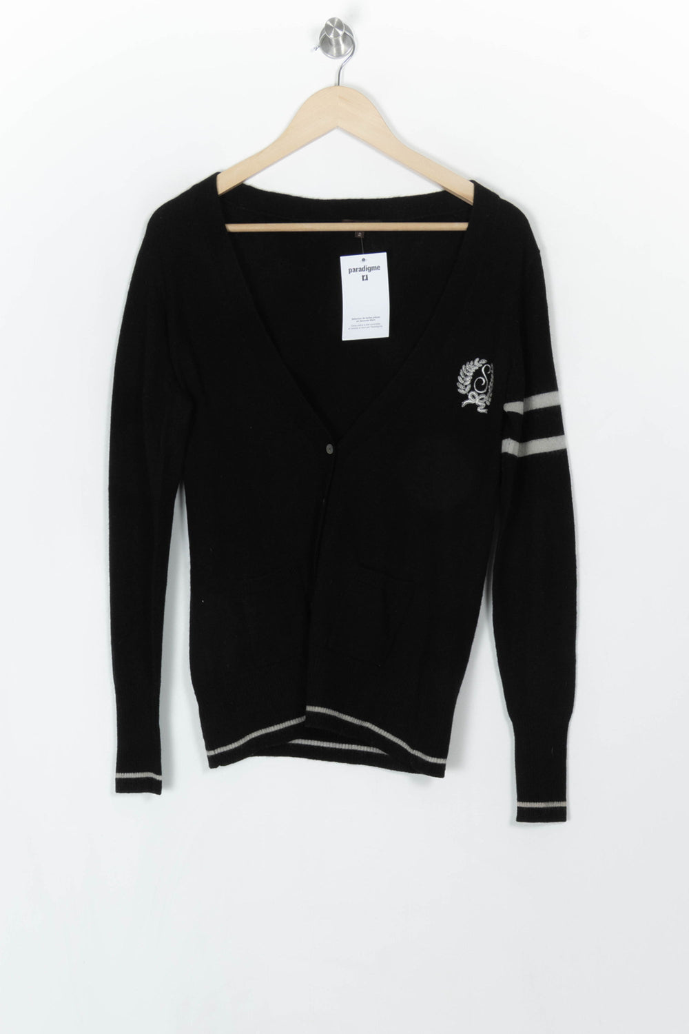 Cardigan Noir et Blanc - Taille M/38 de la marque Sandro | PARAD120190 - Vendu par Paradigme - Image 2