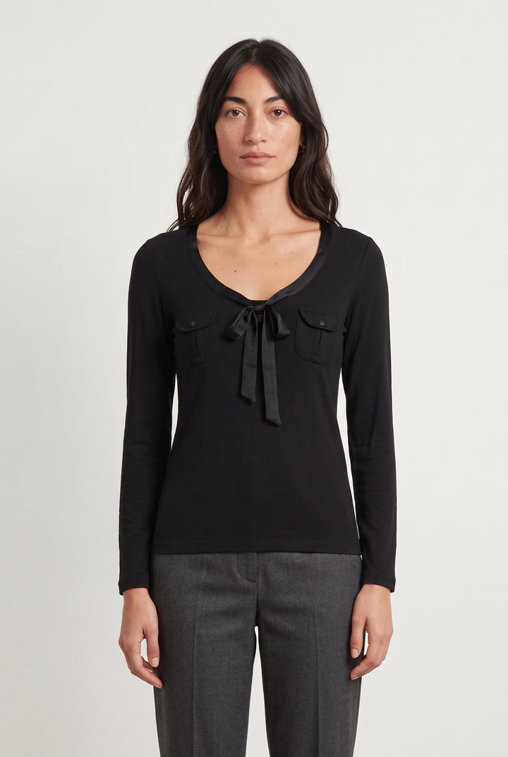 Pull Noir - Taille XS/34 de la marque Caroll | PARAD120192 - Vendu par Paradigme - Image 1