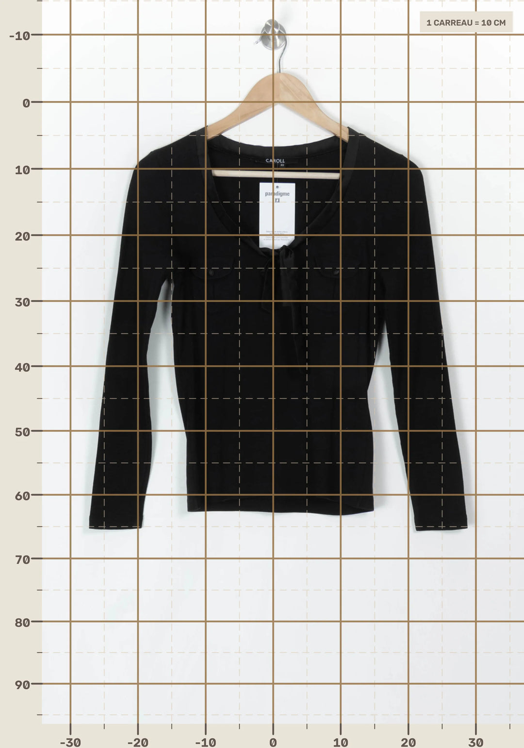 Pull Noir - Taille XS/34 de la marque Caroll | PARAD120192 - Vendu par Paradigme - Image 4