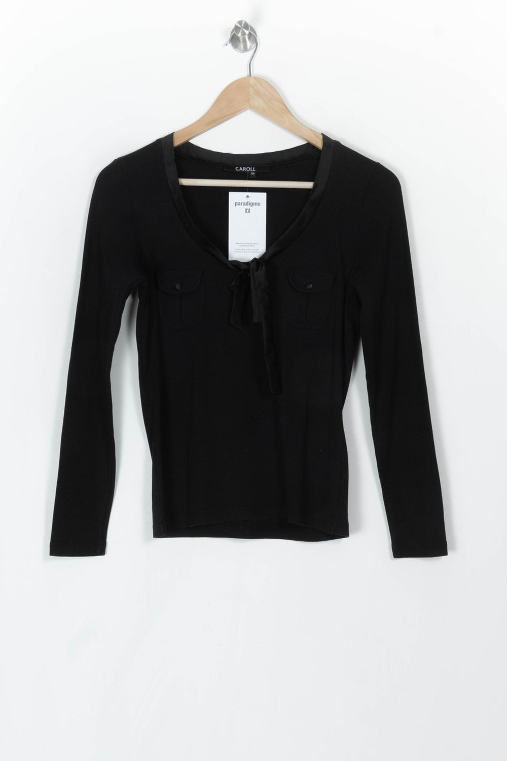 Pull Noir - Taille XS/34 de la marque Caroll | PARAD120192 - Vendu par Paradigme - Image 2
