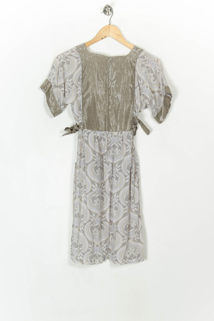 Robe Midi Beige et Grise - Taille S/36 de la marque Mes Demoiselles Paris | PARAD120194 - Vendu par Paradigme - Image 5