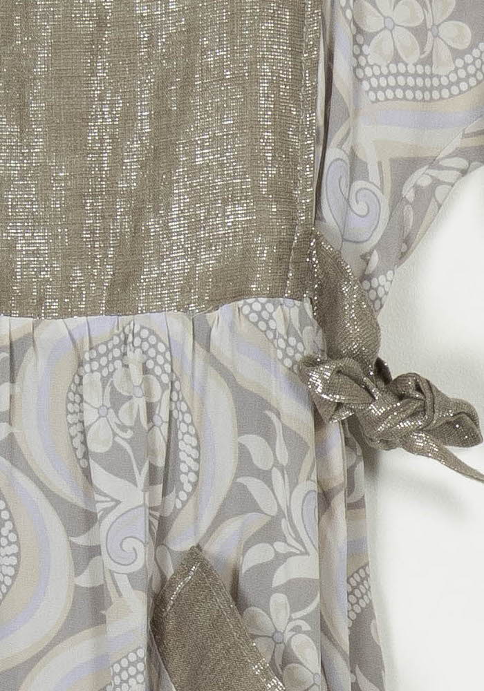 Robe Midi Beige et Grise - Taille S/36 de la marque Mes Demoiselles Paris | PARAD120194 - Vendu par Paradigme - Image 3