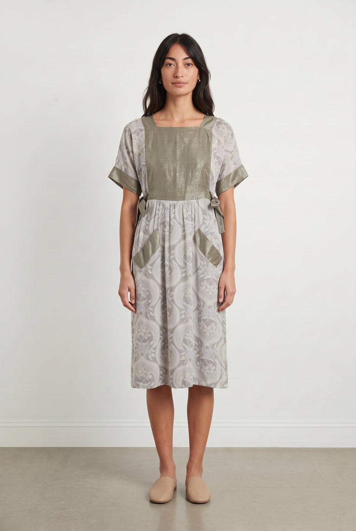 Robe Midi Beige et Grise - Taille S/36 de la marque Mes Demoiselles Paris | PARAD120194 - Vendu par Paradigme - Image 1