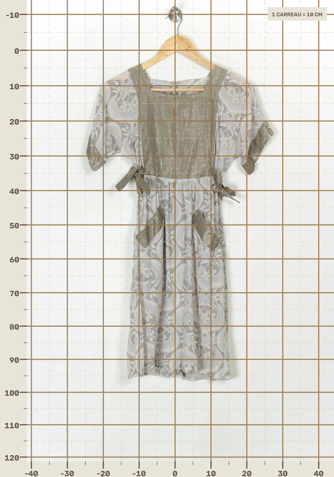 Robe Midi Beige et Grise - Taille S/36 de la marque Mes Demoiselles Paris | PARAD120194 - Vendu par Paradigme - Image 4