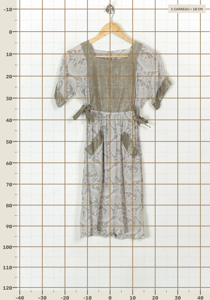 Robe Midi Beige et Grise - Taille S/36 de la marque Mes Demoiselles Paris | PARAD120194 - Vendu par Paradigme - Image 4