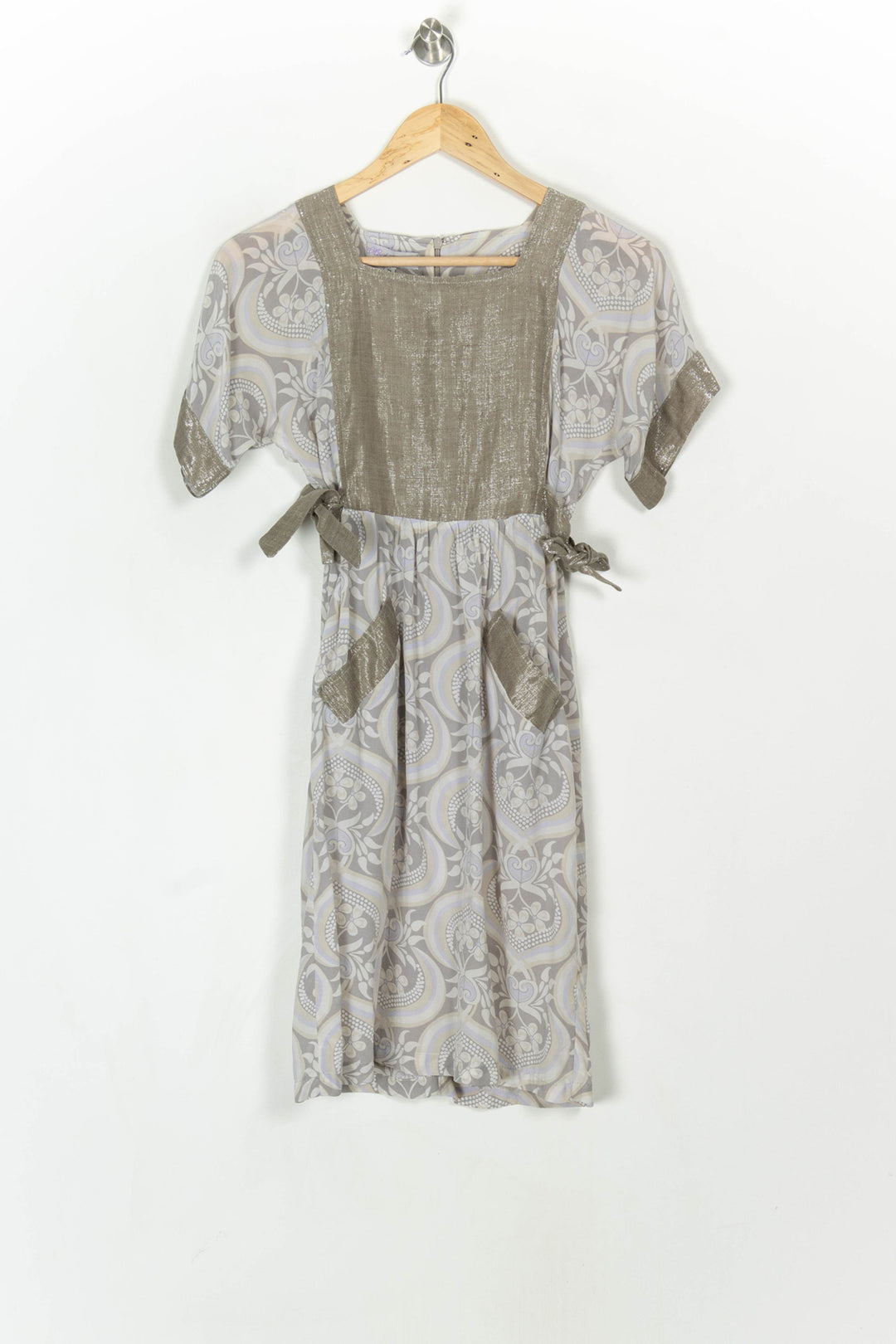 Robe Midi Beige et Grise - Taille S/36 de la marque Mes Demoiselles Paris | PARAD120194 - Vendu par Paradigme - Image 2