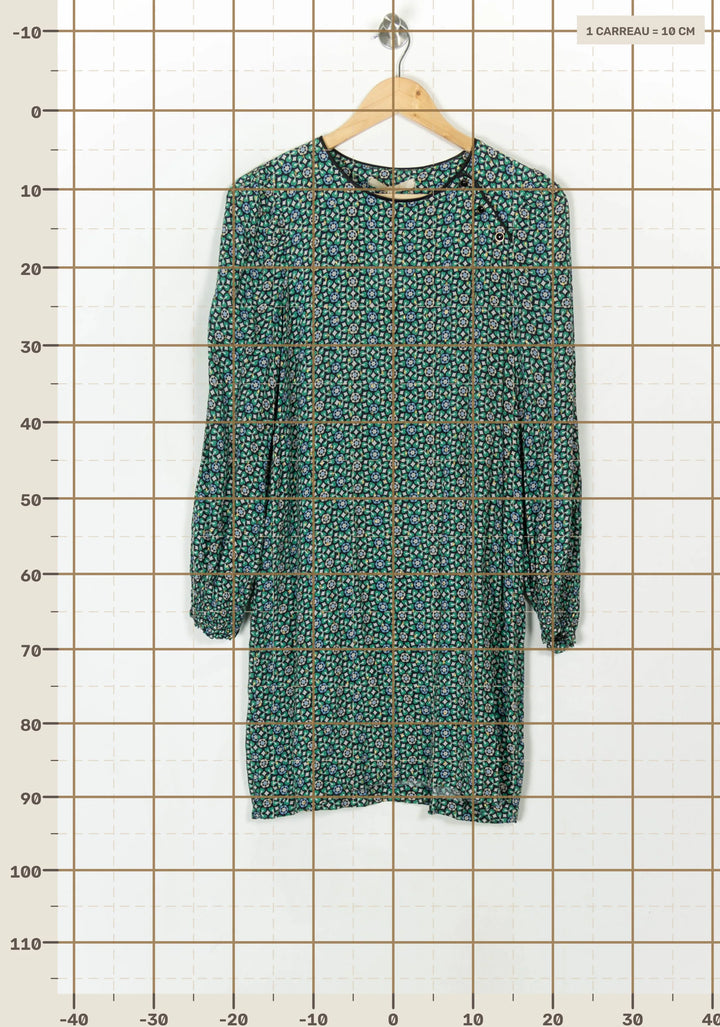 Robe Verte à Motifs - Taille L/40 de la marque La Fée Maraboutée | PARAD120196 - Vendu par Paradigme - Image 4