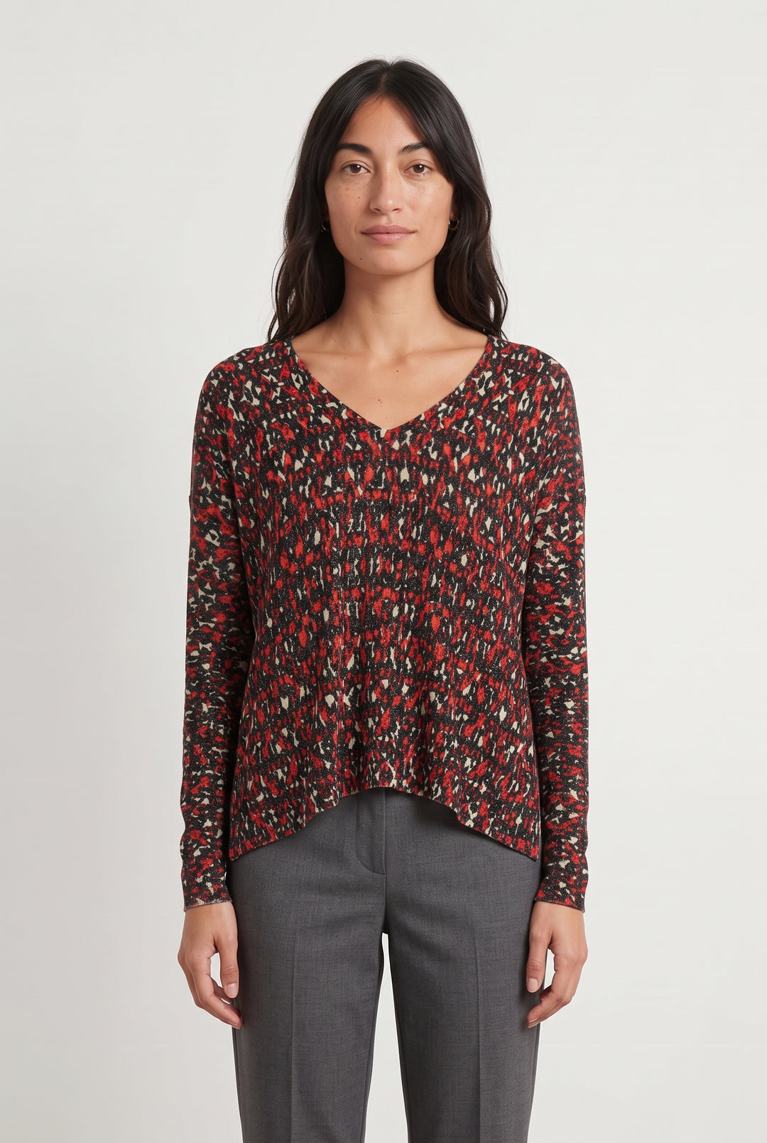 Pull Rouge et Noir - Taille M/38 de la marque IKKS | PARAD120200 - Vendu par Paradigme - Image 1
