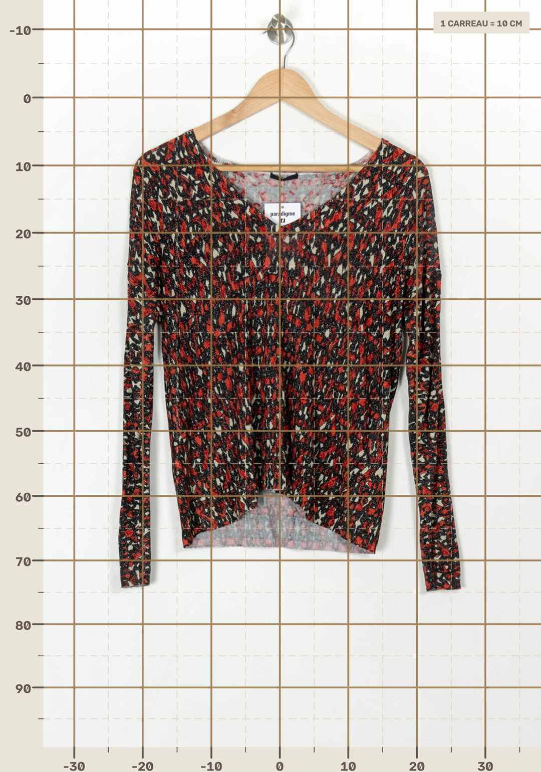 Pull Rouge et Noir - Taille M/38 de la marque IKKS | PARAD120200 - Vendu par Paradigme - Image 4