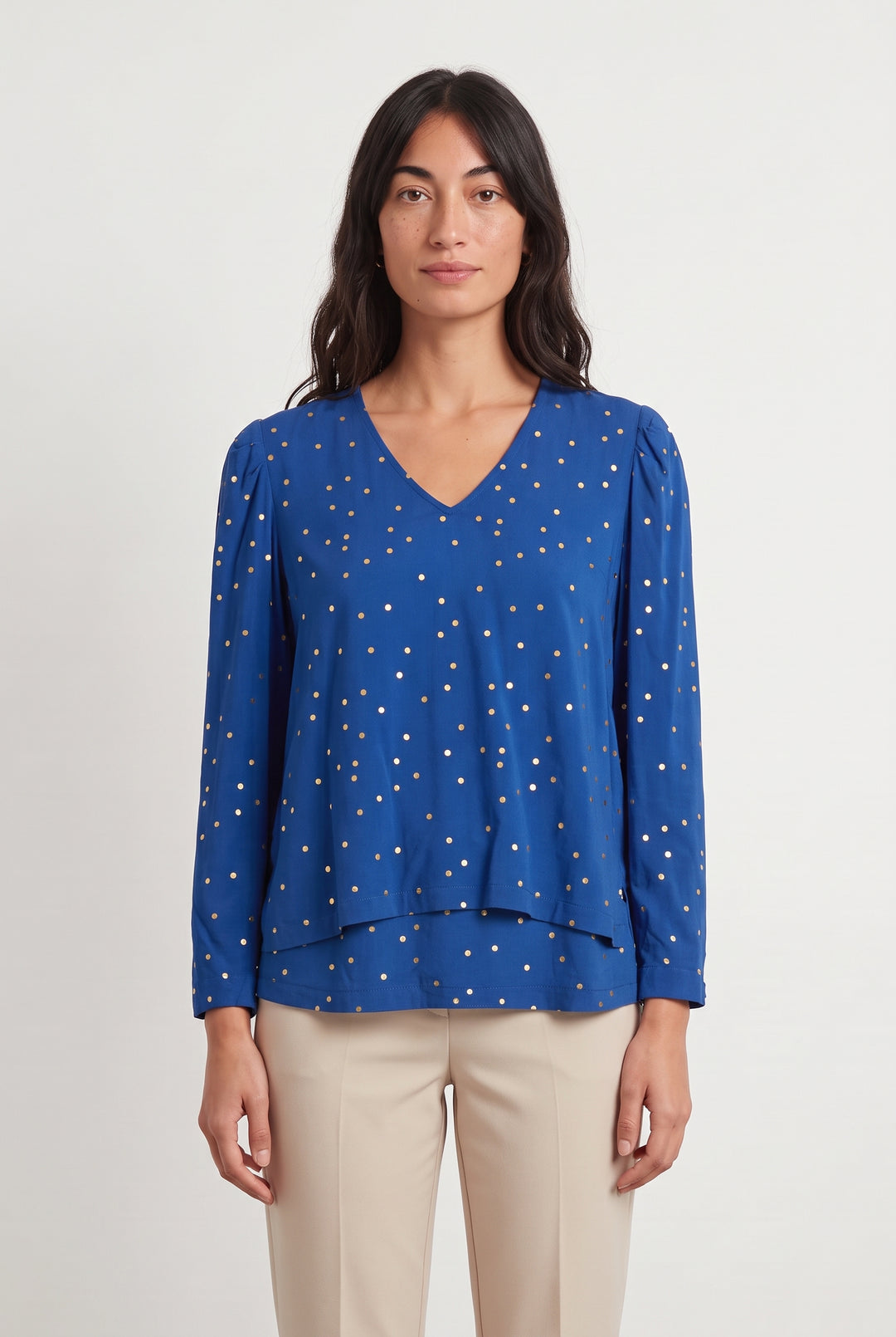Blouse Bleue et Dorée - Taille XS/34 de la marque Karl Marc John | PARAD120223 - Vendu par Paradigme - Image 1