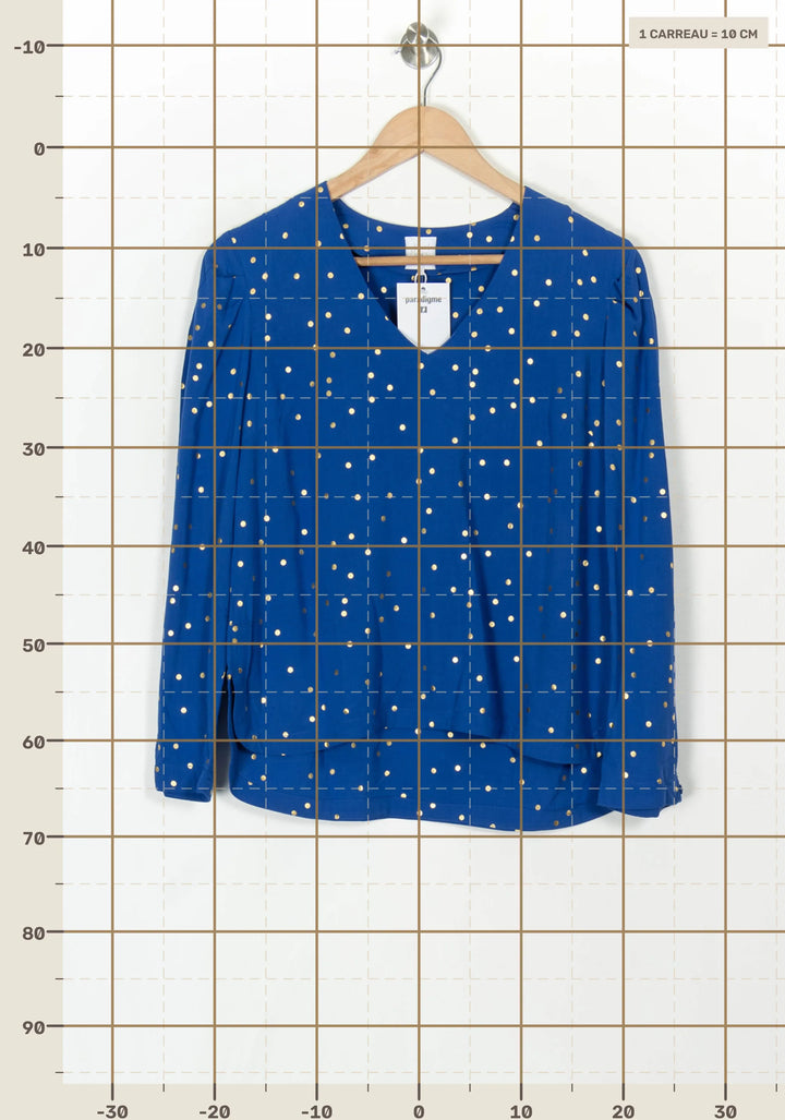 Blouse Bleue et Dorée - Taille XS/34 de la marque Karl Marc John | PARAD120223 - Vendu par Paradigme - Image 4