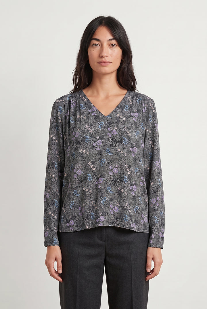 Blouse Noire et Fleurie - Taille S/36 de la marque Karl Marc John | PARAD120227 - Vendu par Paradigme - Image 1