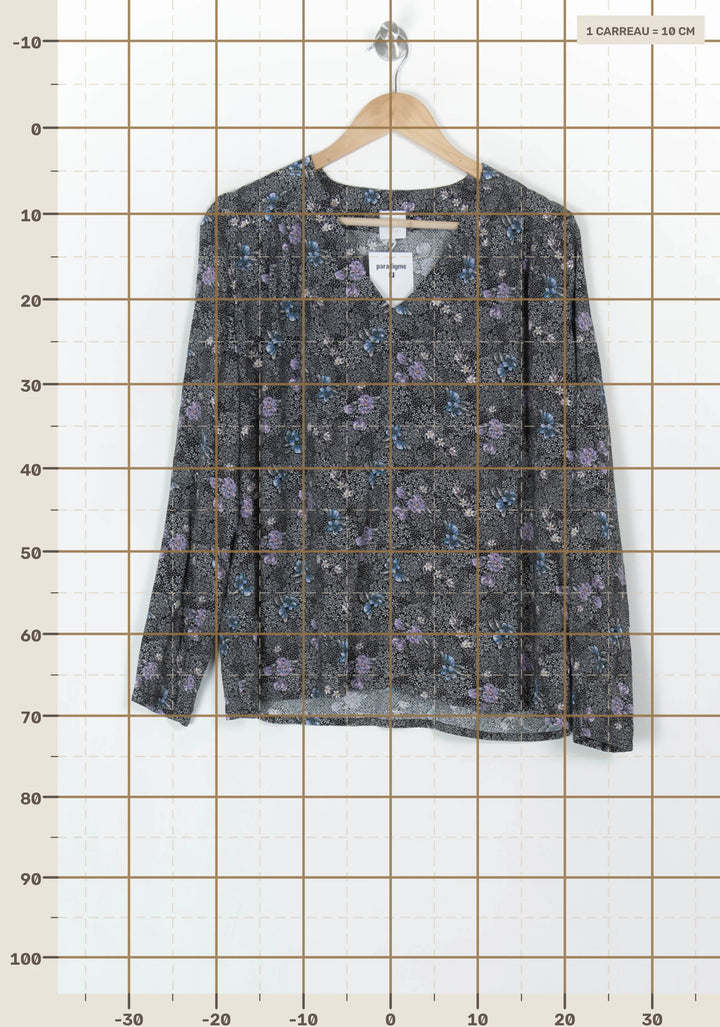 Blouse Noire et Fleurie - Taille S/36 de la marque Karl Marc John | PARAD120227 - Vendu par Paradigme - Image 4
