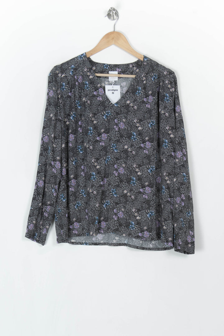 Blouse Noire et Fleurie - Taille S/36 de la marque Karl Marc John | PARAD120227 - Vendu par Paradigme - Image 2