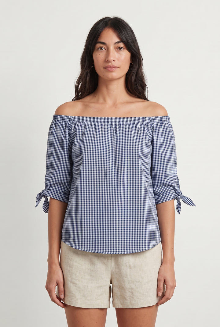 Blouse Bleue et Blanche - Taille M/38 de la marque La Fée Maraboutée | PARAD120230 - Vendu par Paradigme - Image 1