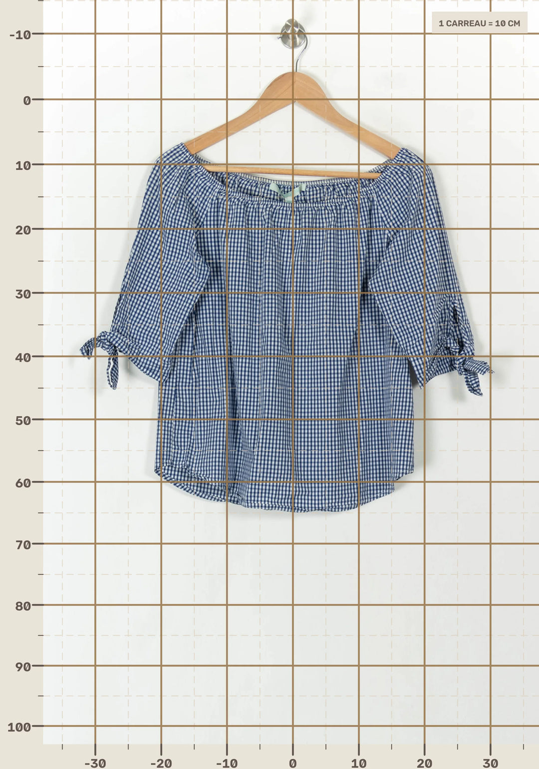 Blouse Bleue et Blanche - Taille M/38 de la marque La Fée Maraboutée | PARAD120230 - Vendu par Paradigme - Image 4