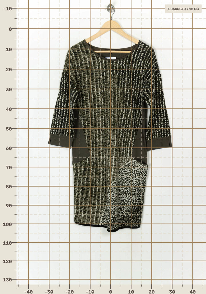 Robe Verte et Noire - Taille M/38 de la marque La Fée Maraboutée | PARAD120235 - Vendu par Paradigme - Image 4