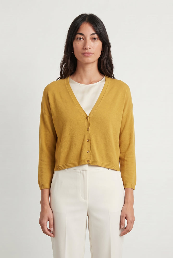Cardigan Jaune - Taille XS/34 de la marque La Fée Maraboutée | PARAD120241 - Vendu par Paradigme - Image 1