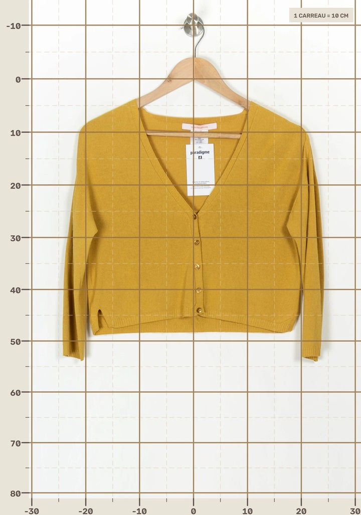 Cardigan Jaune - Taille XS/34 de la marque La Fée Maraboutée | PARAD120241 - Vendu par Paradigme - Image 4