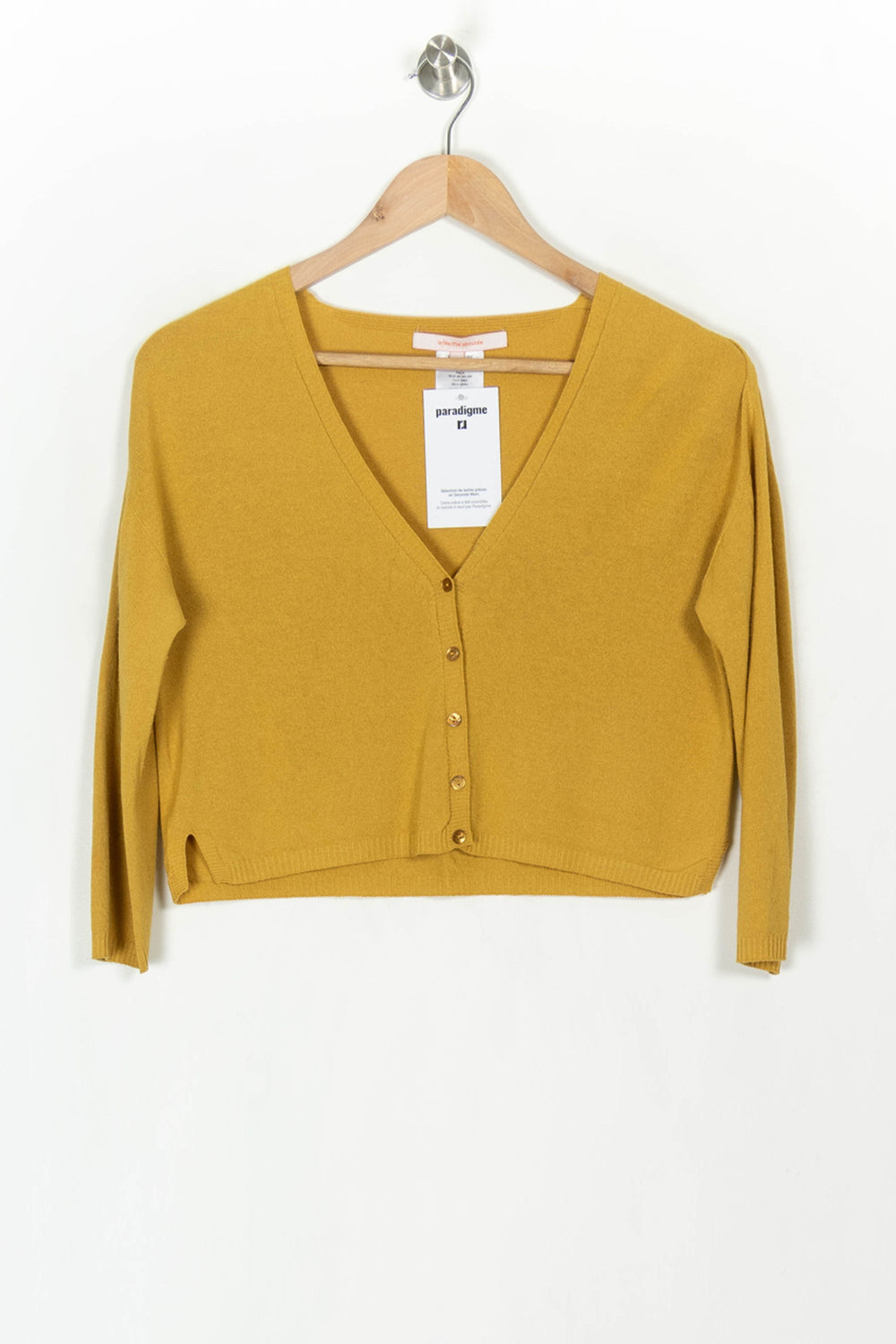 Cardigan Jaune - Taille XS/34 de la marque La Fée Maraboutée | PARAD120241 - Vendu par Paradigme - Image 2