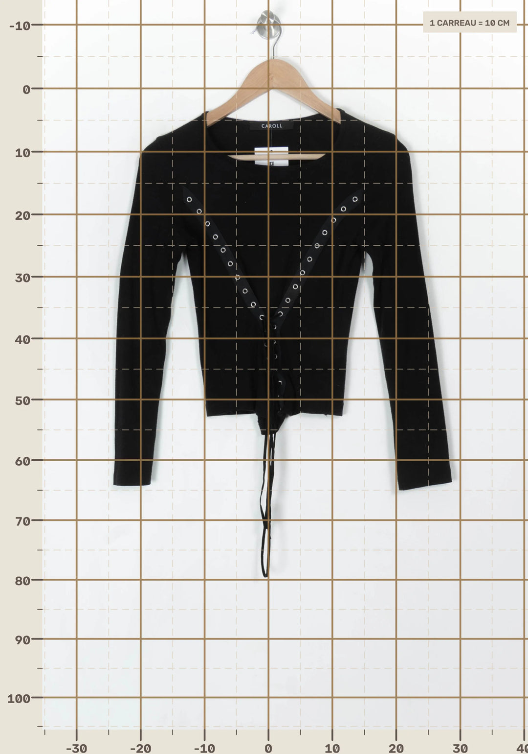 Pull Noir - Taille S/36 de la marque Caroll | PARAD120244 - Vendu par Paradigme - Image 4