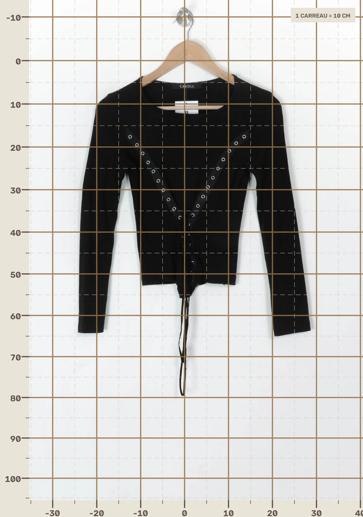 Pull Noir - Taille S/36 de la marque Caroll | PARAD120244 - Vendu par Paradigme - Image 4