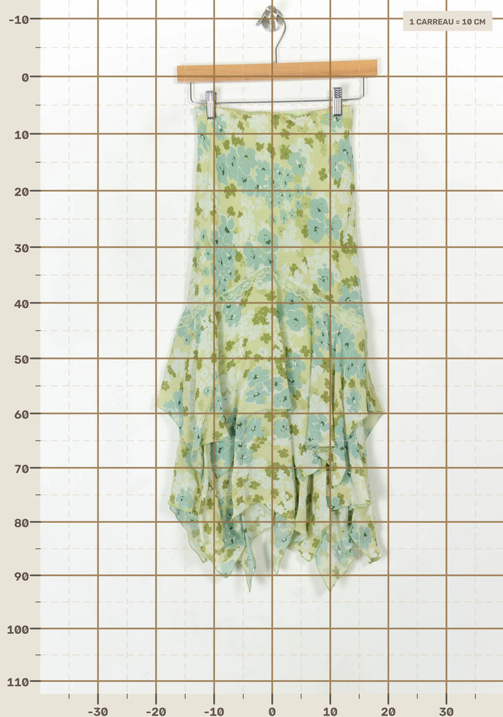 Jupe Asymétrique Verte et Bleue - Taille S/36 de la marque Caroll | PARAD120245 - Vendu par Paradigme - Image 4