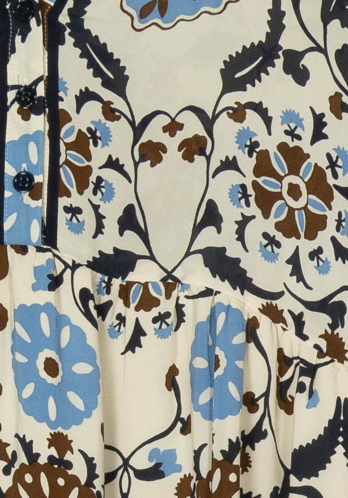 Robe Midi Écrue Bleue et Marron - Taille XL/42 de la marque Gerard Darel | PARAD120246 - Vendu par Paradigme - Image 3