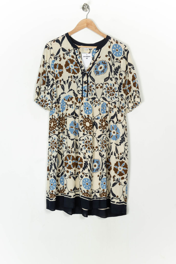 Robe Midi Écrue Bleue et Marron - Taille XL/42 de la marque Gerard Darel | PARAD120246 - Vendu par Paradigme - Image 2