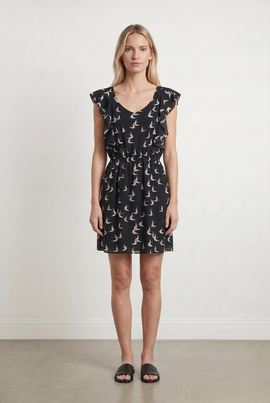 Robe Noire imprimée - Taille S/36 de la marque La Fée Maraboutée | PARAD120250 - Vendu par Paradigme - Image 1