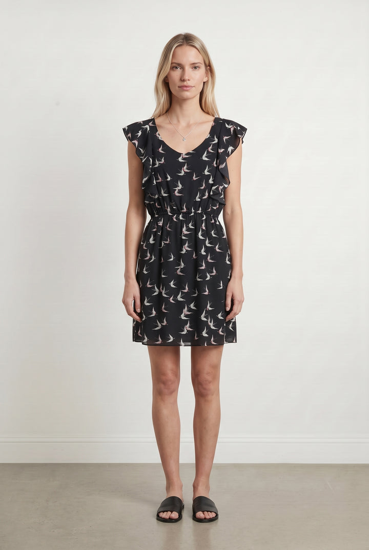 Robe Noire imprimée - Taille S/36 de la marque La Fée Maraboutée | PARAD120250 - Vendu par Paradigme - Image 1