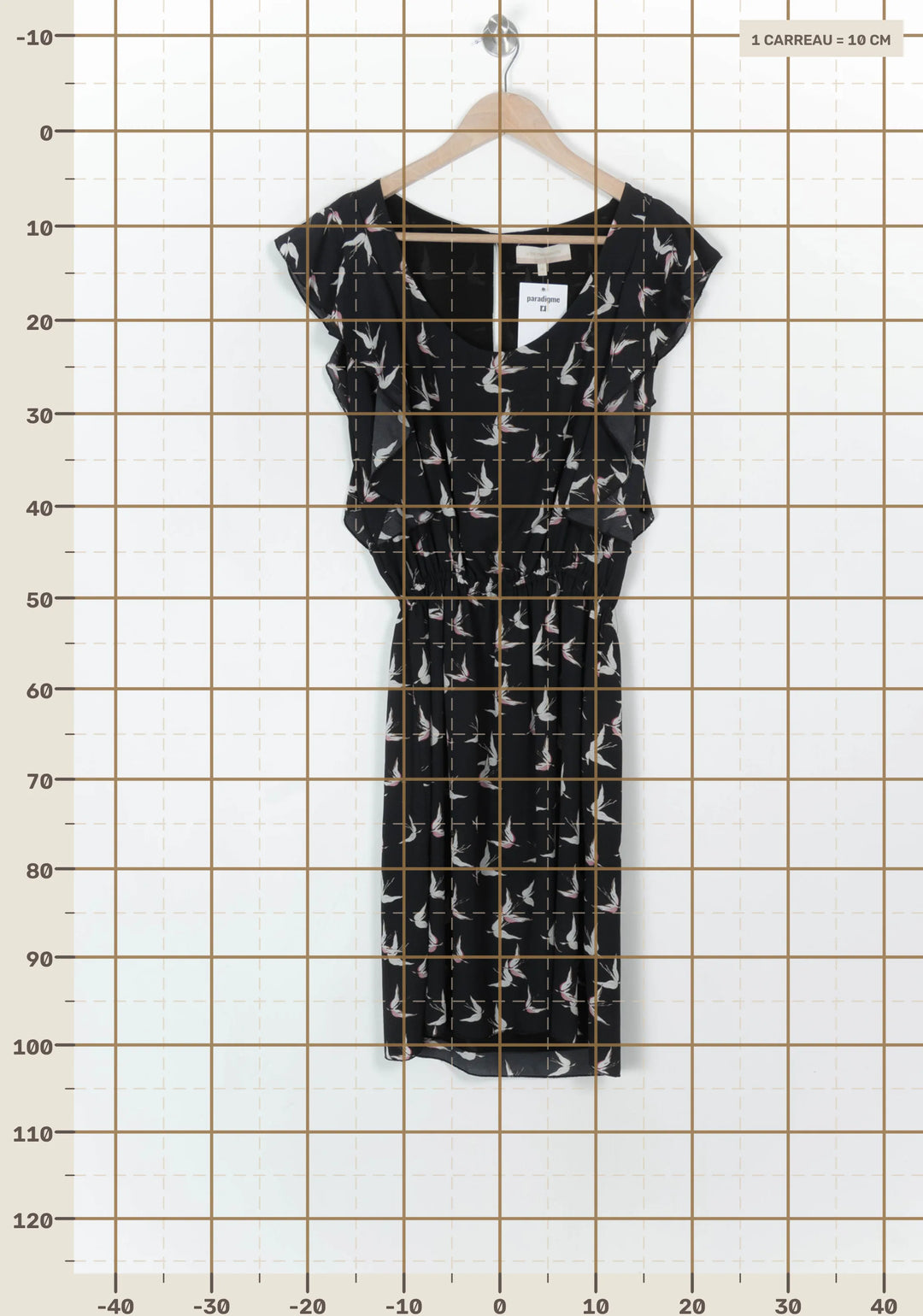 Robe Noire imprimée - Taille S/36 de la marque La Fée Maraboutée | PARAD120250 - Vendu par Paradigme - Image 4