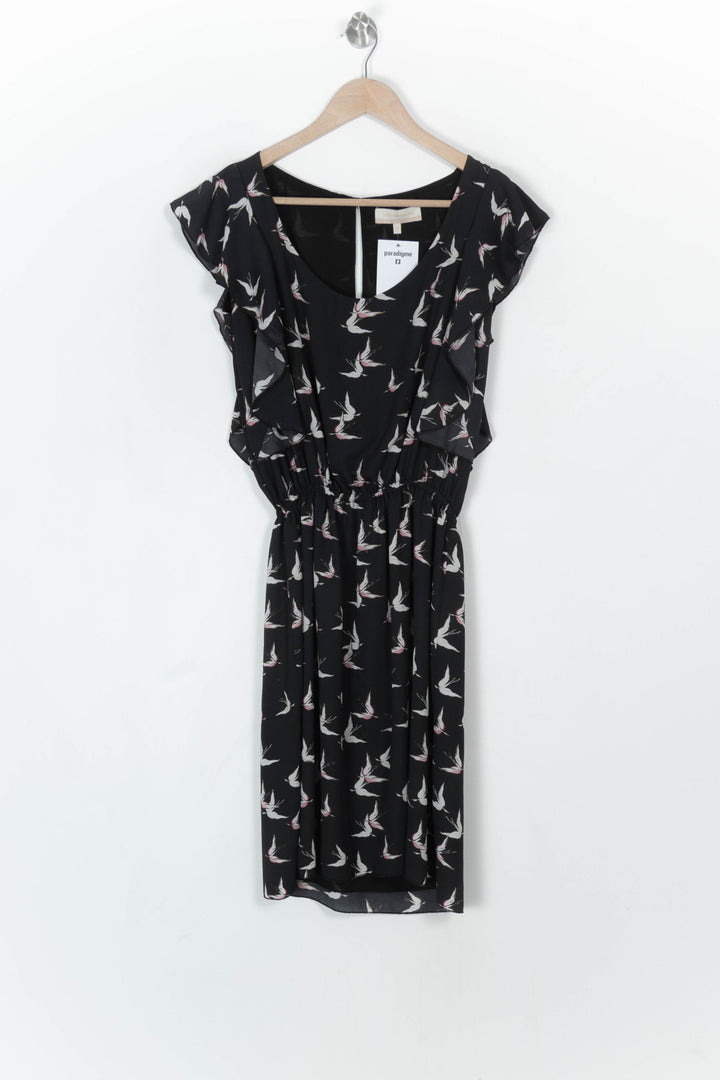 Robe Noire imprimée - Taille S/36 de la marque La Fée Maraboutée | PARAD120250 - Vendu par Paradigme - Image 2