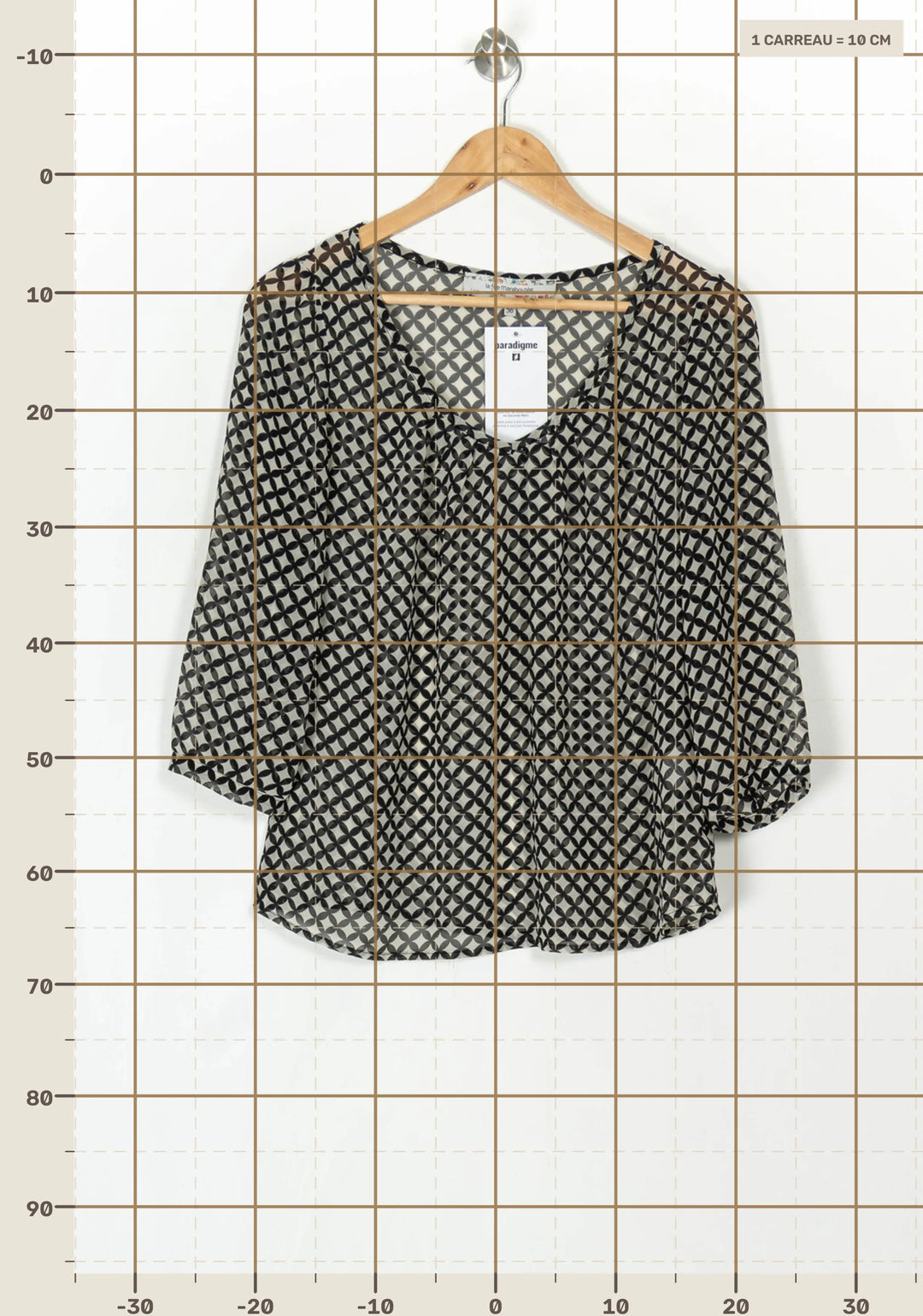 Blouse Noire et Blanche - Taille S/36 de la marque La Fée Maraboutée | PARAD120263 - Vendu par Paradigme - Image 4
